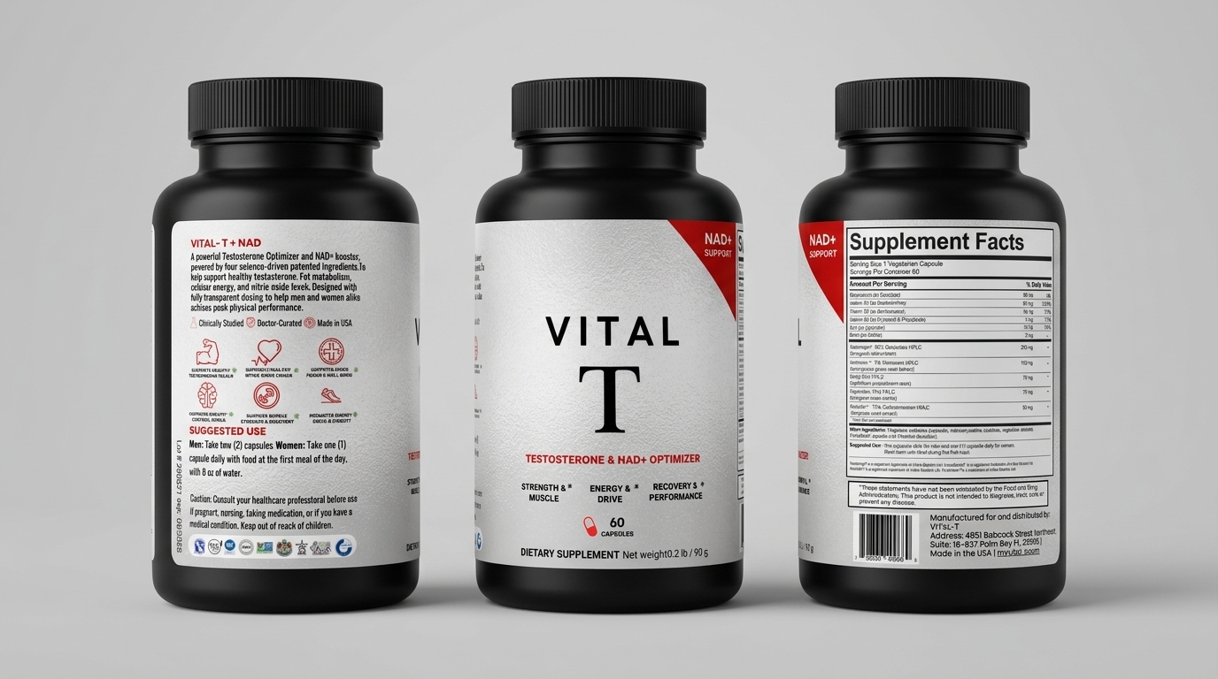 VITAL T three panel label lineup