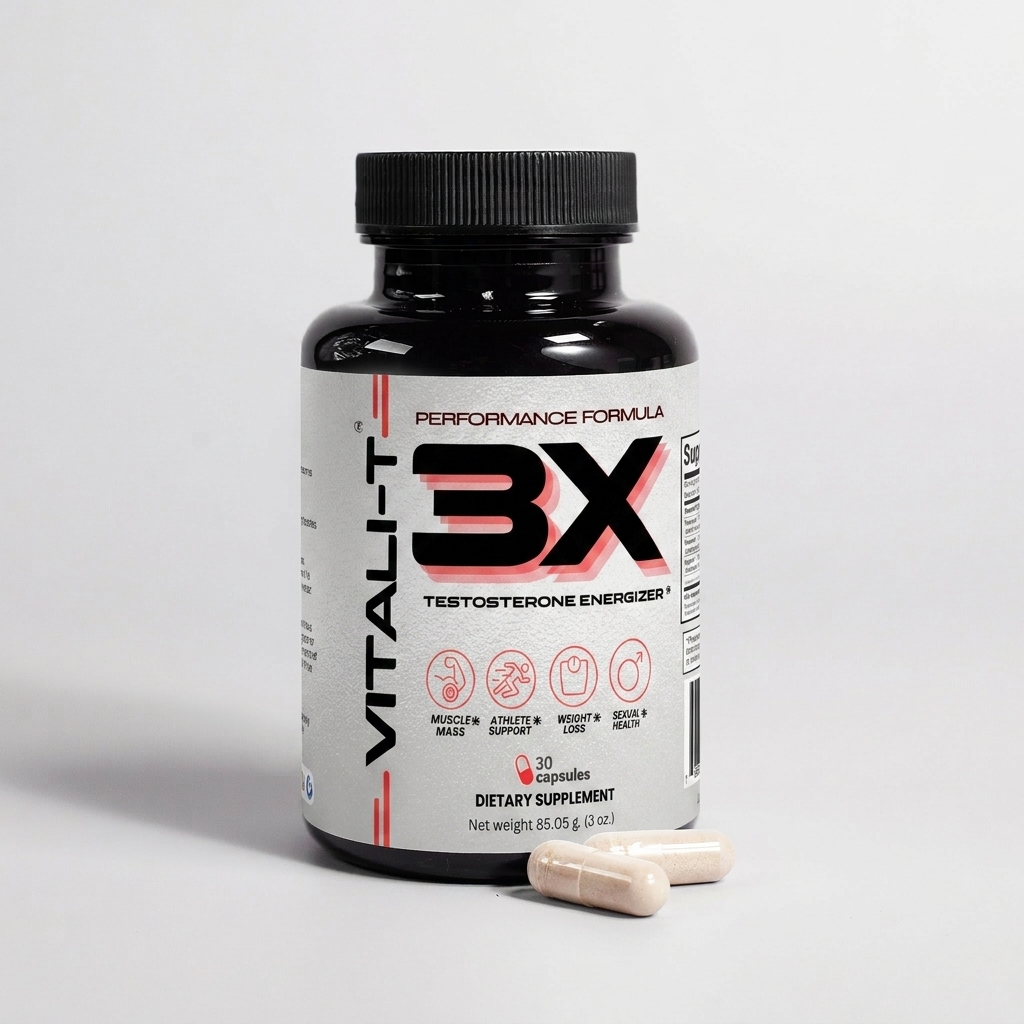 VITALI-T 3X Performance Formula Testosterone Energizer supplement bottle