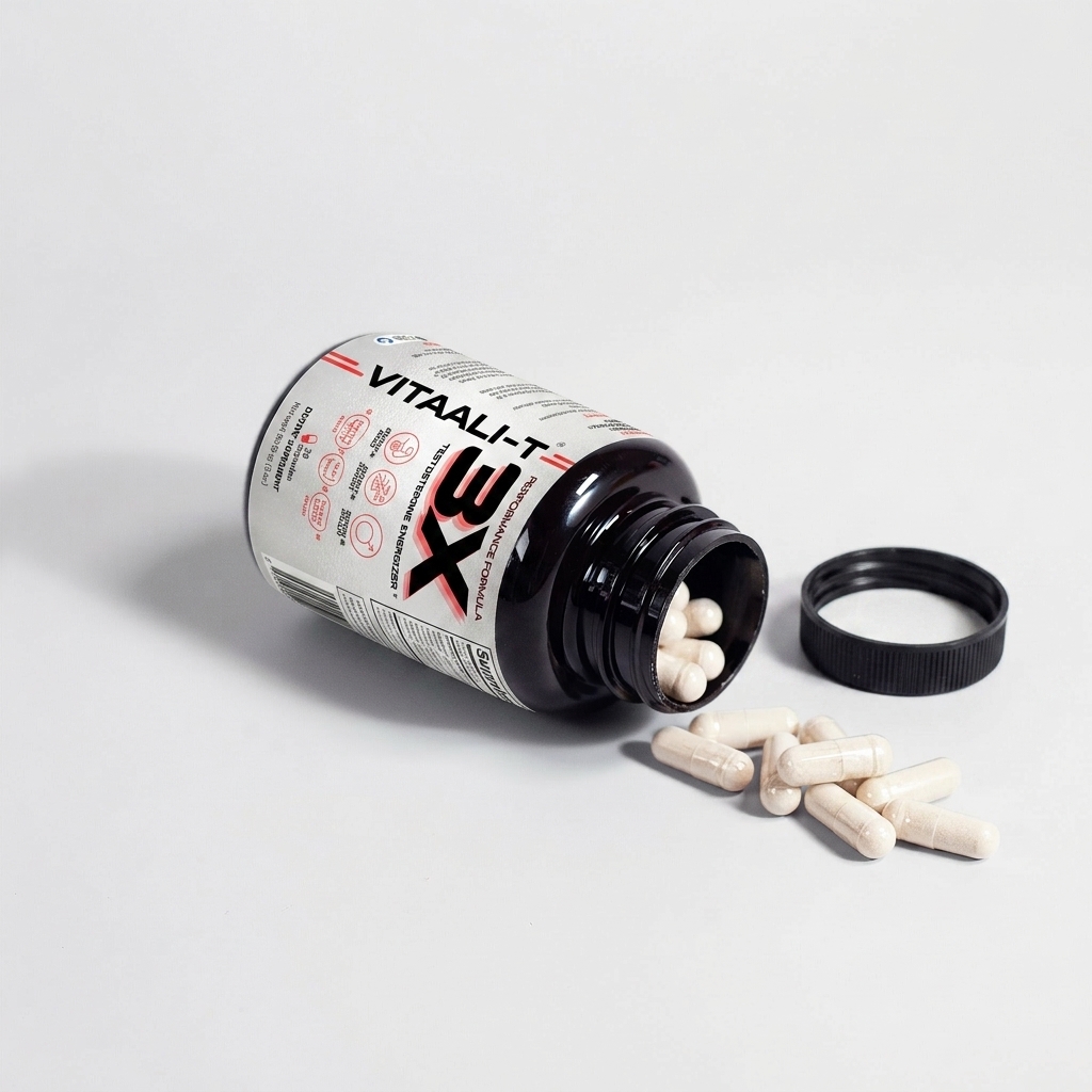 VITALI-T bottle spill showing capsules